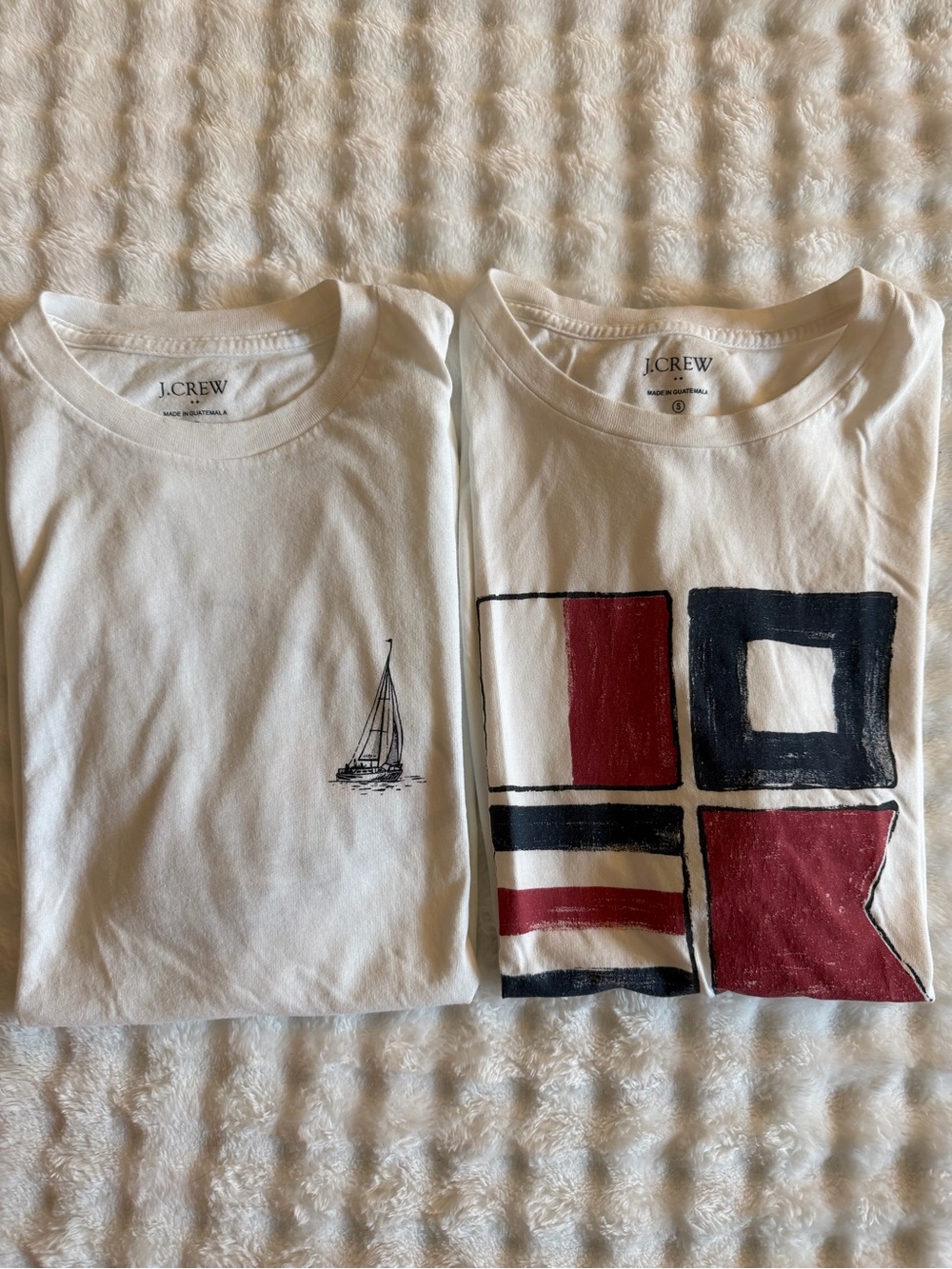 J. Crew Bundle of 2 Sailing White Graphic Tee’s.